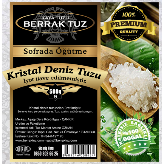 Deniz Tuzu Kristal Granül 1kg (500gr X 2 paket)