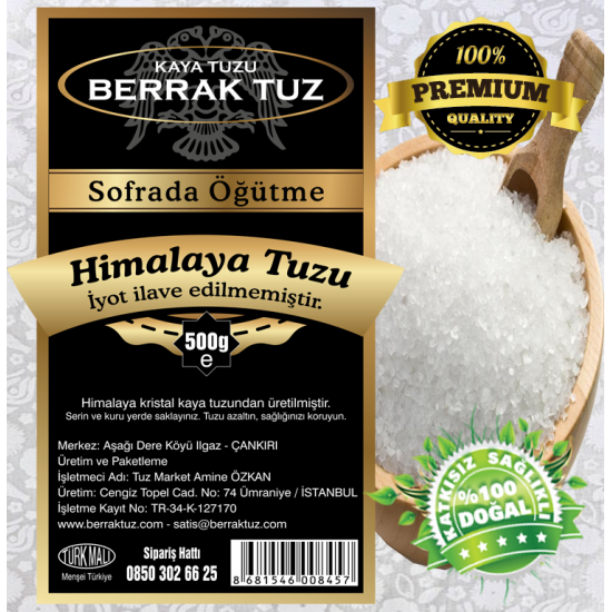 Beyaz Granül Himalaya Tuzu 84 mineralli  1kg (500gr X 2 paket)