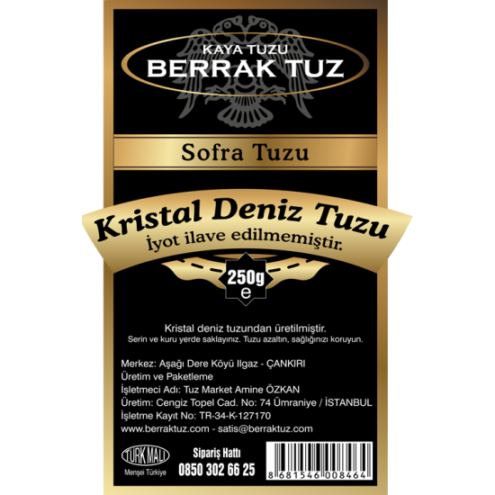 Deniz Tuzu Kristal Sofralık 1kg (250gr X 4 paket)